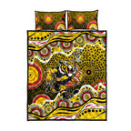 Richmond Tigers Quilt Bed Set Aboriginal Dot Pattern - Football Mascot Heritage Pride