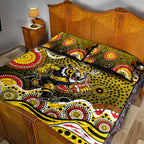 Richmond Tigers Quilt Bed Set Aboriginal Dot Pattern - Football Mascot Heritage Pride