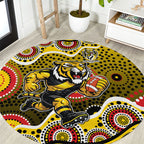 Richmond Tigers Round Carpet Aboriginal Dot Pattern - Football Mascot Heritage Pride