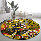 Richmond Tigers Round Carpet Aboriginal Dot Pattern - Football Mascot Heritage Pride