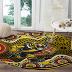 Richmond Tigers Round Carpet Aboriginal Dot Pattern - Football Mascot Heritage Pride
