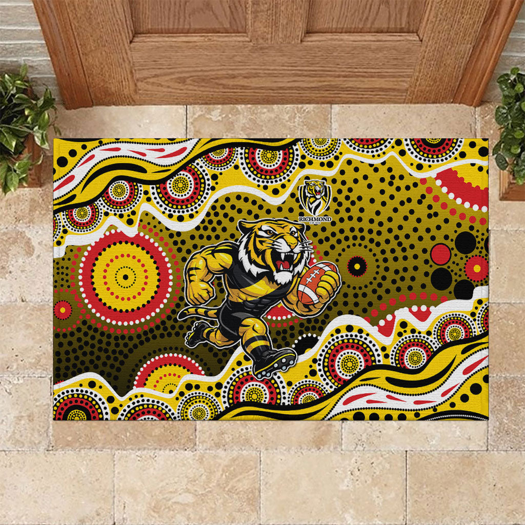 Richmond Tigers Rubber Doormat Aboriginal Dot Pattern - Football Mascot Heritage Pride
