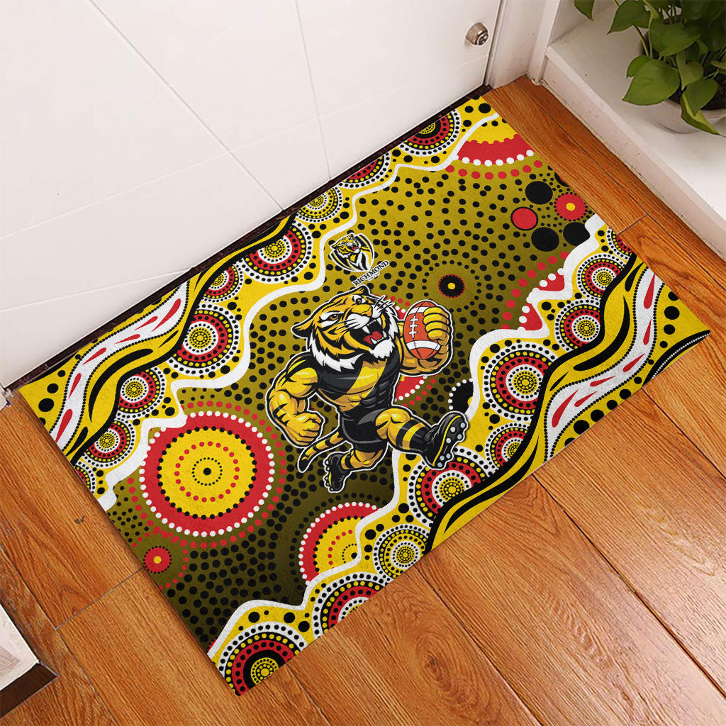 Richmond Tigers Rubber Doormat Aboriginal Dot Pattern - Football Mascot Heritage Pride