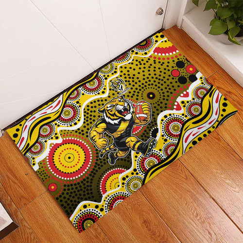Richmond Tigers Rubber Doormat Aboriginal Dot Pattern - Football Mascot Heritage Pride