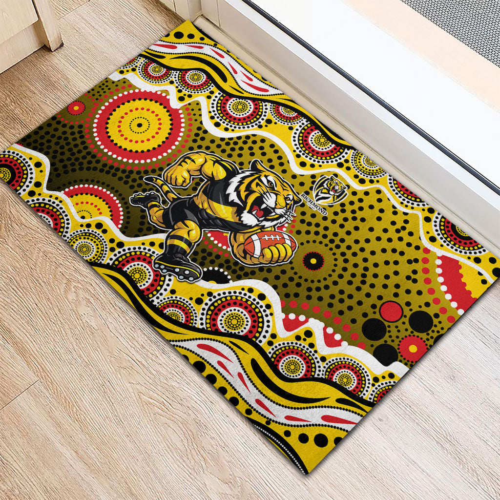 Richmond Tigers Rubber Doormat Aboriginal Dot Pattern - Football Mascot Heritage Pride