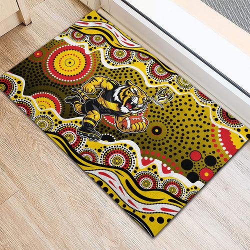 Richmond Tigers Rubber Doormat Aboriginal Dot Pattern - Football Mascot Heritage Pride