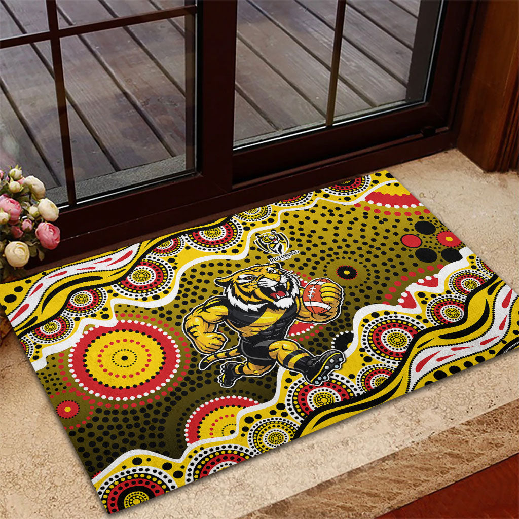Richmond Tigers Rubber Doormat Aboriginal Dot Pattern - Football Mascot Heritage Pride