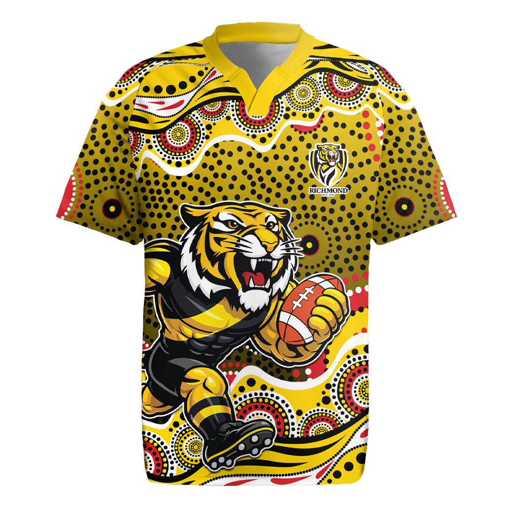 Richmond Tigers Rugby Jersey Aboriginal Dot Pattern - Football Mascot Heritage Pride
