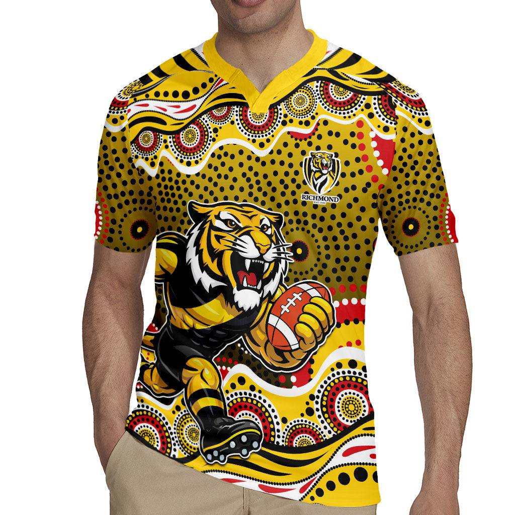 Richmond Tigers Rugby Jersey Aboriginal Dot Pattern - Football Mascot Heritage Pride