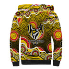 Richmond Tigers Sherpa Hoodie Aboriginal Dot Pattern - Football Mascot Heritage Pride