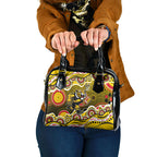 Richmond Tigers Shoulder Handbag Aboriginal Dot Pattern - Football Mascot Heritage Pride