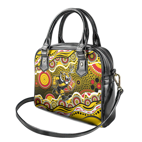 Richmond Tigers Shoulder Handbag Aboriginal Dot Pattern - Football Mascot Heritage Pride