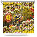 Richmond Tigers Shower Curtain Aboriginal Dot Pattern - Football Mascot Heritage Pride