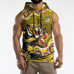 Richmond Tigers Sleeveless Hoodie Aboriginal Dot Pattern - Football Mascot Heritage Pride