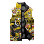 Richmond Tigers Sleeveless Puffer Jacket Aboriginal Dot Pattern - Football Mascot Heritage Pride