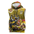 Richmond Tigers Sleeveless Zip Hoodie Aboriginal Dot Pattern - Football Mascot Heritage Pride