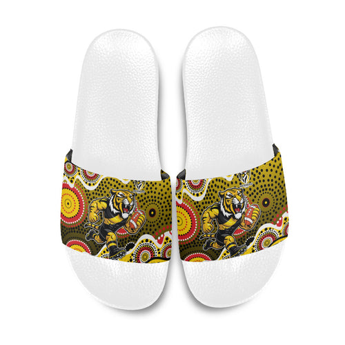 Richmond Tigers Slide Sandals Aboriginal Dot Pattern - Football Mascot Heritage Pride