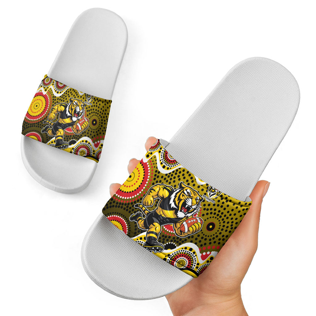 Richmond Tigers Slide Sandals Aboriginal Dot Pattern - Football Mascot Heritage Pride