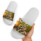 Richmond Tigers Slide Sandals Aboriginal Dot Pattern - Football Mascot Heritage Pride