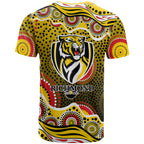 Richmond Tigers T Shirt Aboriginal Dot Pattern - Football Mascot Heritage Pride