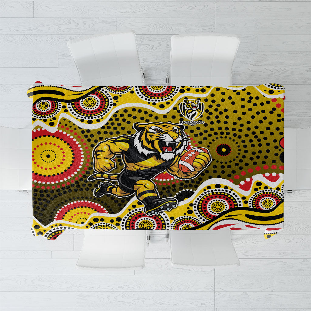 Richmond Tigers Tablecloth Aboriginal Dot Pattern - Football Mascot Heritage Pride