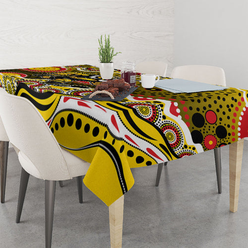 Richmond Tigers Tablecloth Aboriginal Dot Pattern - Football Mascot Heritage Pride