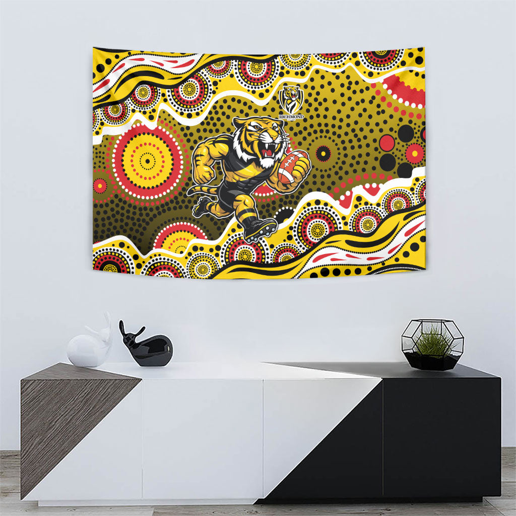 Richmond Tigers Tapestry Aboriginal Dot Pattern - Football Mascot Heritage Pride
