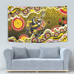 Richmond Tigers Tapestry Aboriginal Dot Pattern - Football Mascot Heritage Pride