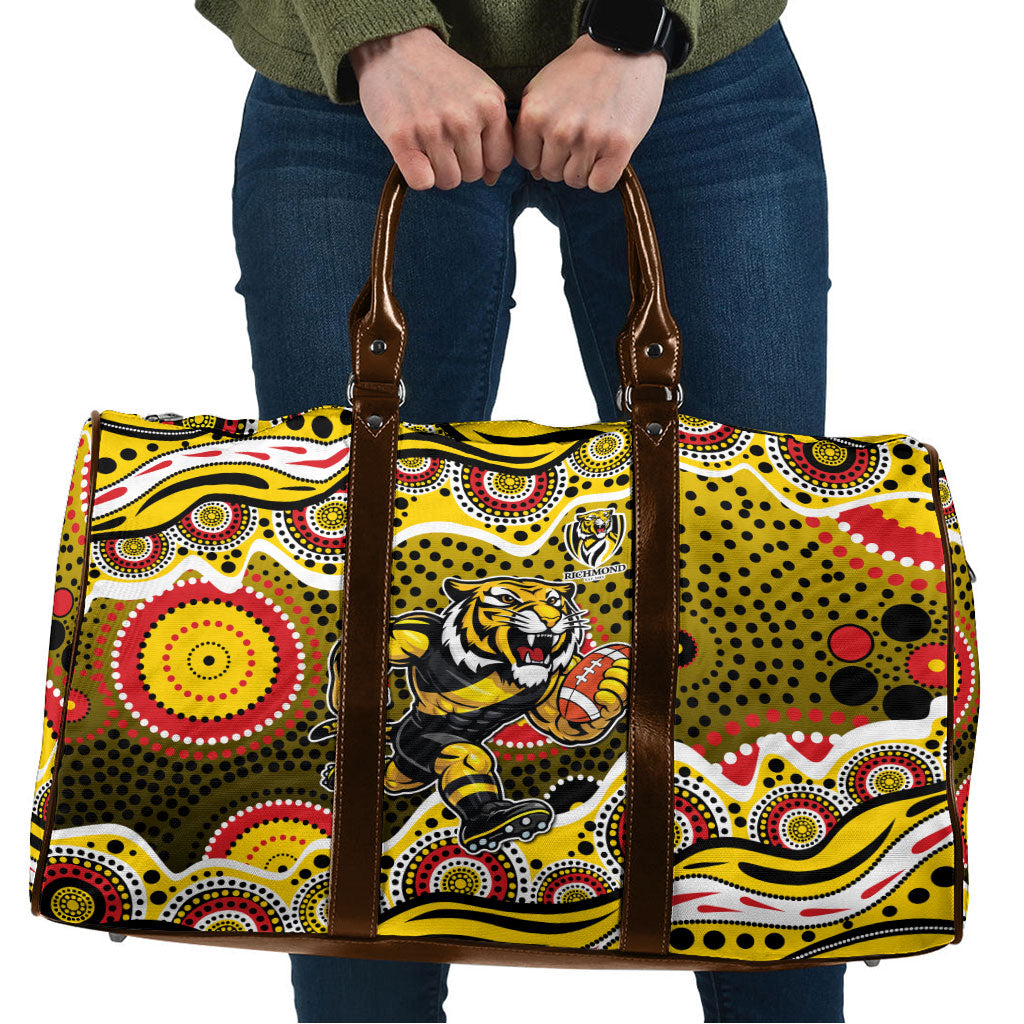 Richmond Tigers Travel Bag Aboriginal Dot Pattern - Football Mascot Heritage Pride