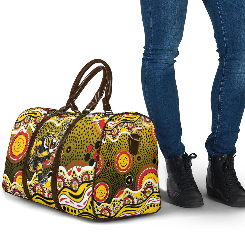 Richmond Tigers Travel Bag Aboriginal Dot Pattern - Football Mascot Heritage Pride