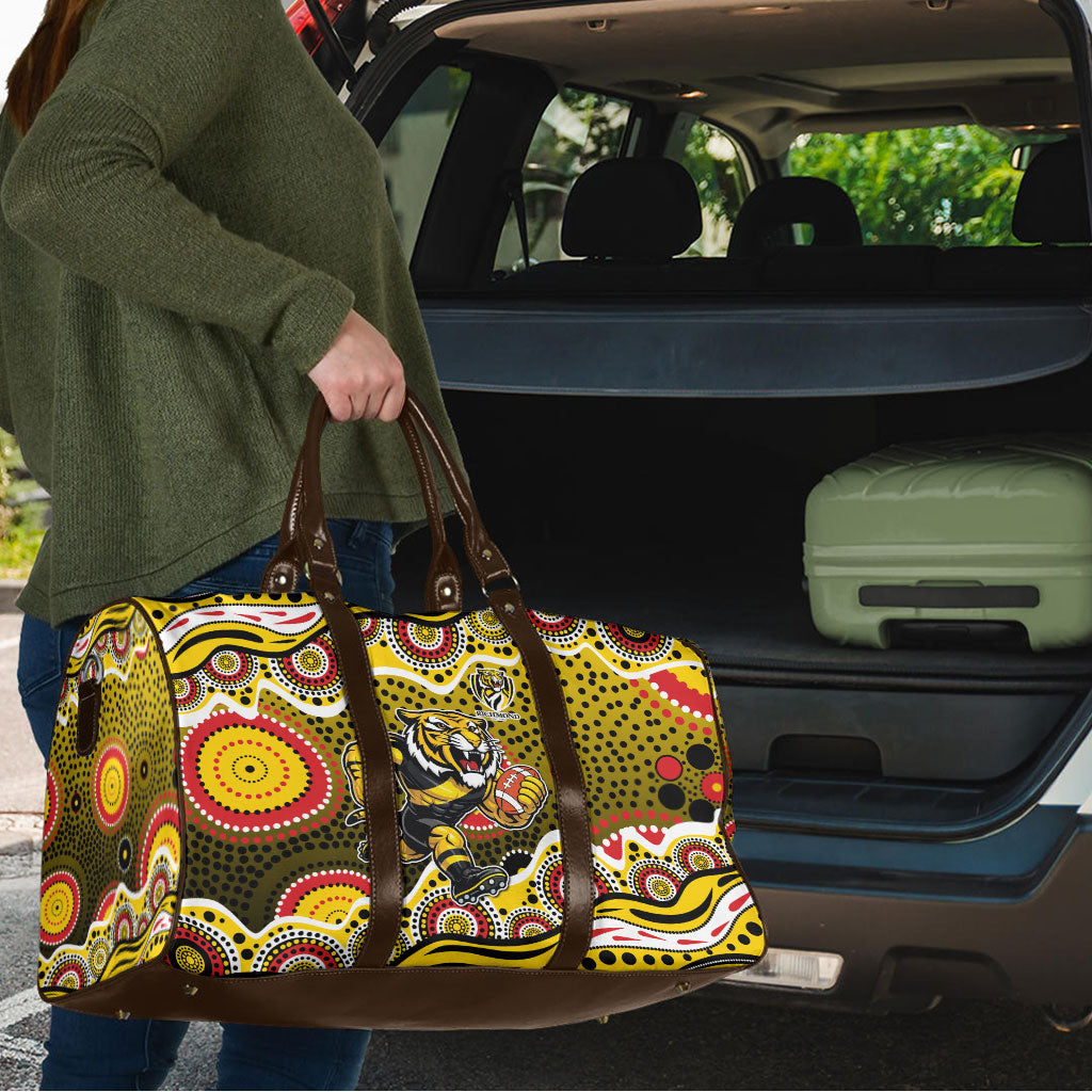 Richmond Tigers Travel Bag Aboriginal Dot Pattern - Football Mascot Heritage Pride