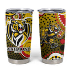 Richmond Tigers Tumbler Cup Aboriginal Dot Pattern - Football Mascot Heritage Pride
