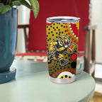 Richmond Tigers Tumbler Cup Aboriginal Dot Pattern - Football Mascot Heritage Pride