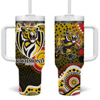 Richmond Tigers Tumbler With Handle Aboriginal Dot Pattern - Football Mascot Heritage Pride