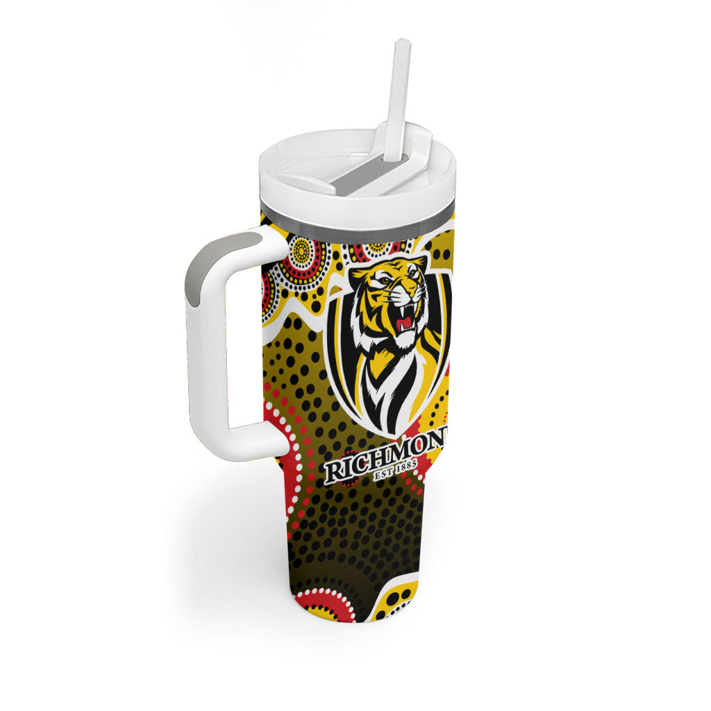 Richmond Tigers Tumbler With Handle Aboriginal Dot Pattern - Football Mascot Heritage Pride
