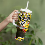 Richmond Tigers Tumbler With Handle Aboriginal Dot Pattern - Football Mascot Heritage Pride