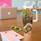 Richmond Tigers Tumbler With Handle Aboriginal Dot Pattern - Football Mascot Heritage Pride