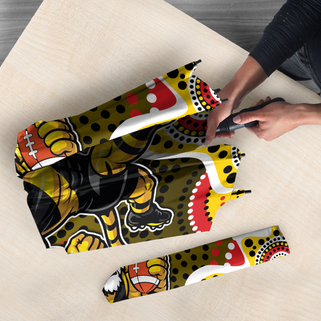 Richmond Tigers Umbrella Aboriginal Dot Pattern - Football Mascot Heritage Pride
