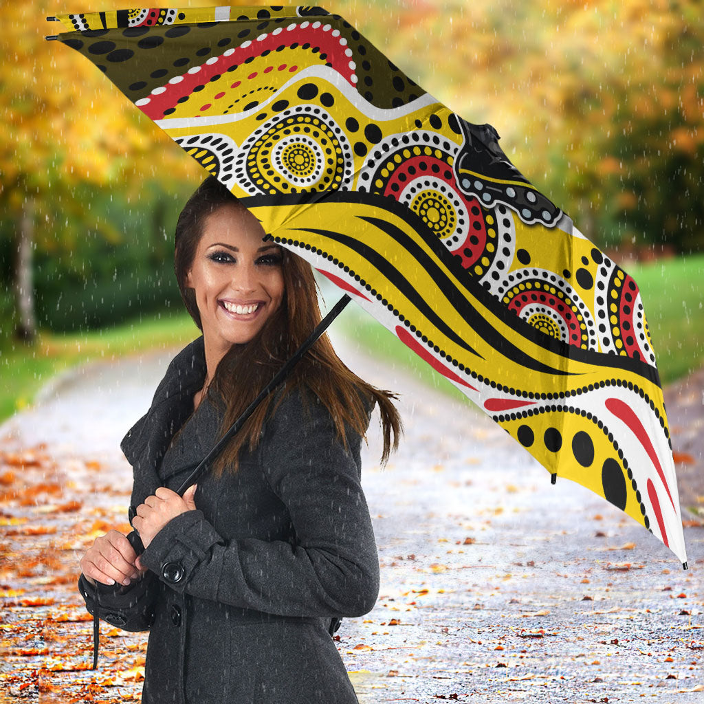 Richmond Tigers Umbrella Aboriginal Dot Pattern - Football Mascot Heritage Pride