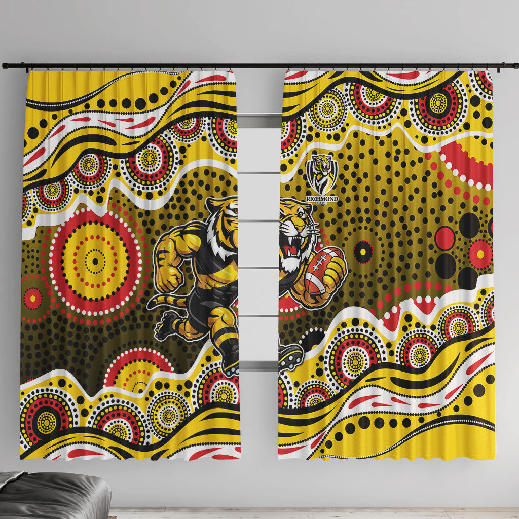 Richmond Tigers Window Curtain Aboriginal Dot Pattern - Football Mascot Heritage Pride