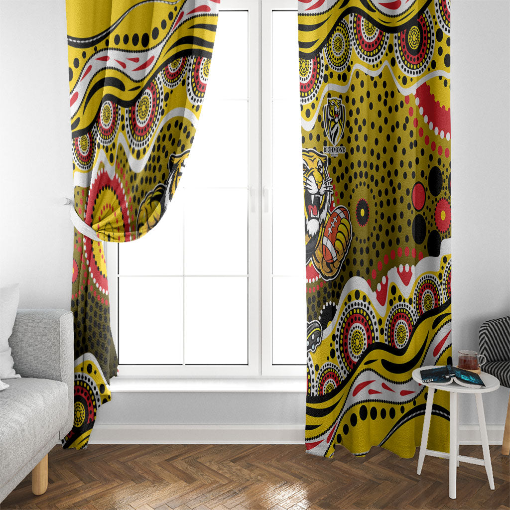 Richmond Tigers Window Curtain Aboriginal Dot Pattern - Football Mascot Heritage Pride