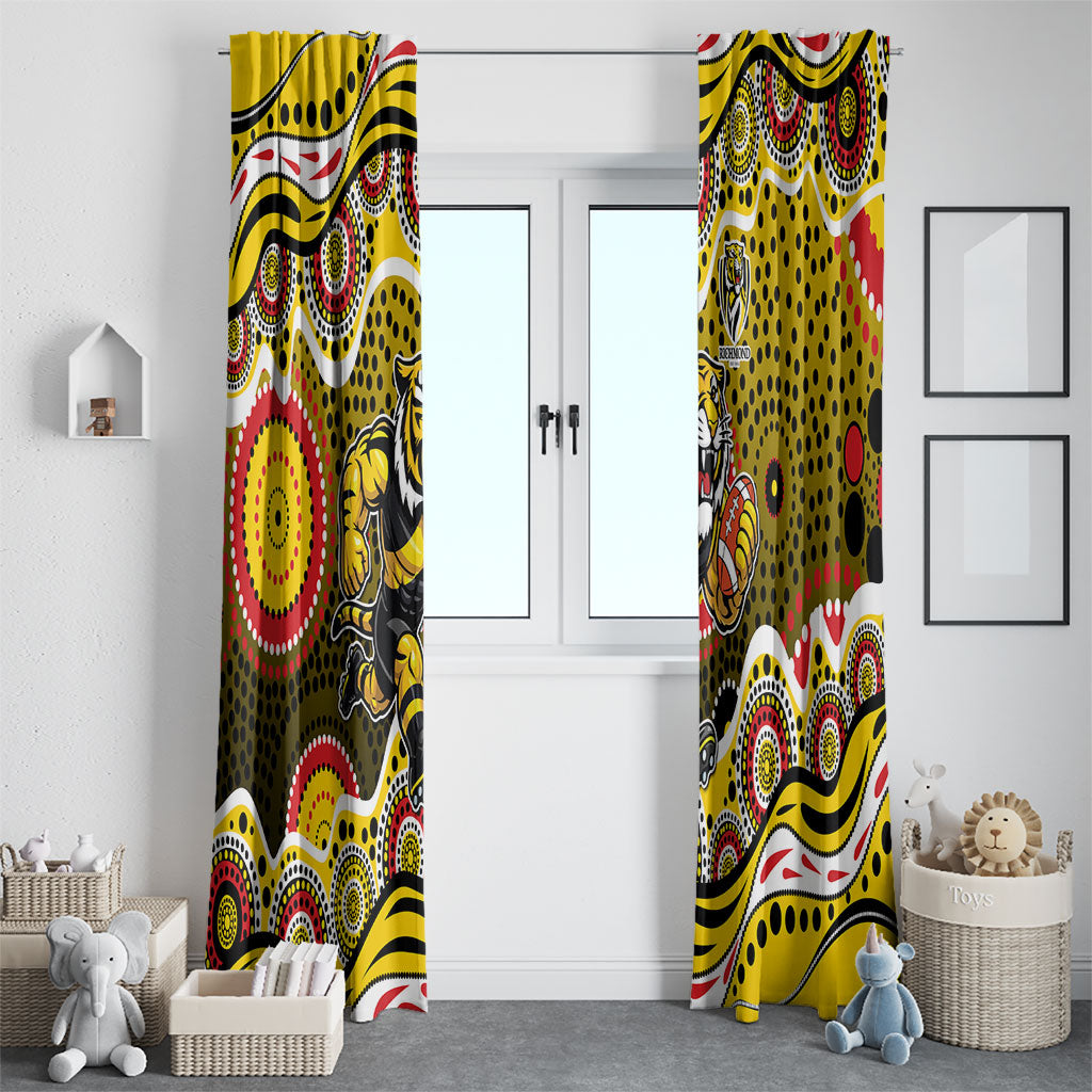 Richmond Tigers Window Curtain Aboriginal Dot Pattern - Football Mascot Heritage Pride