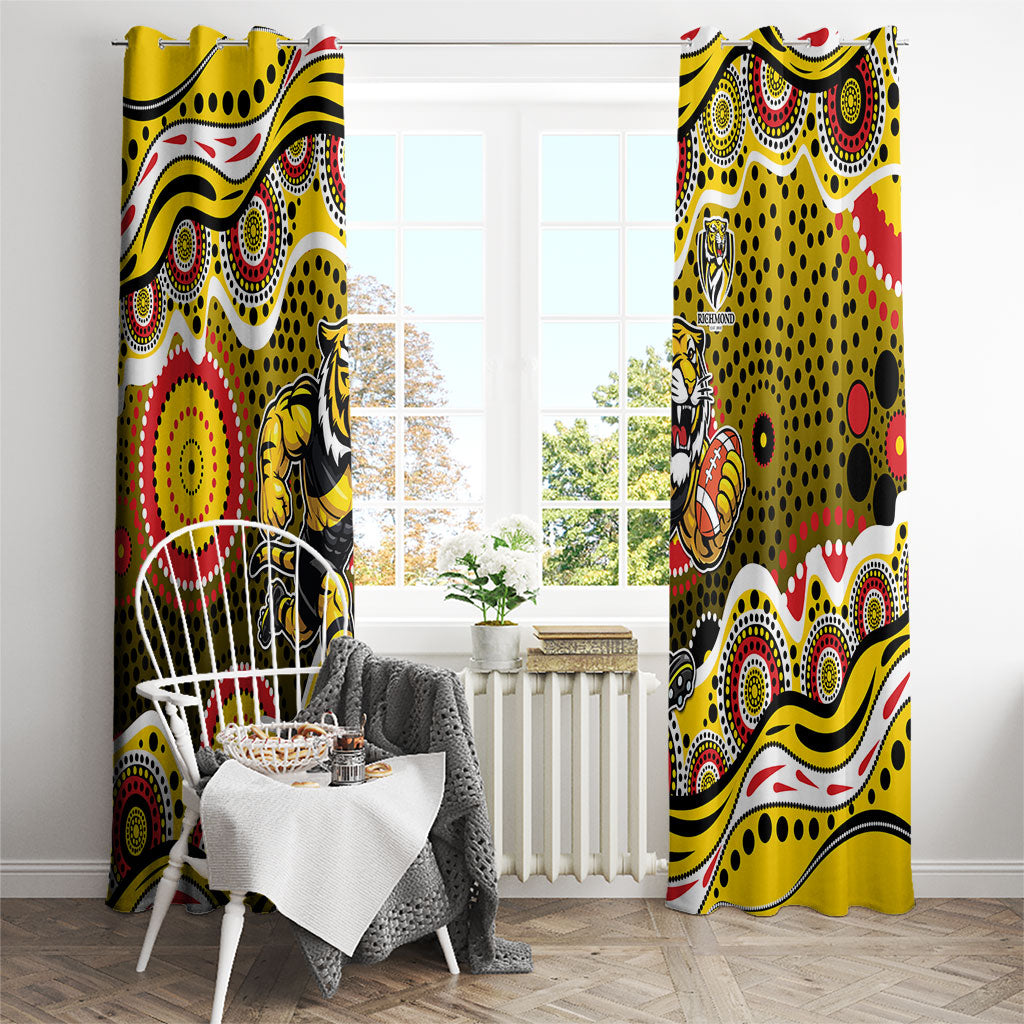 Richmond Tigers Window Curtain Aboriginal Dot Pattern - Football Mascot Heritage Pride