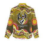 Richmond Tigers Women Casual Shirt Aboriginal Dot Pattern - Football Mascot Heritage Pride