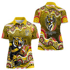 Richmond Tigers Women Polo Shirt Aboriginal Dot Pattern - Football Mascot Heritage Pride