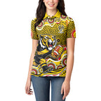 Richmond Tigers Women Polo Shirt Aboriginal Dot Pattern - Football Mascot Heritage Pride