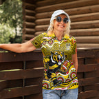 Richmond Tigers Women Polo Shirt Aboriginal Dot Pattern - Football Mascot Heritage Pride