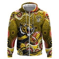 Richmond Tigers Zip Hoodie Aboriginal Dot Pattern - Football Mascot Heritage Pride