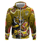 Richmond Tigers Zip Hoodie Aboriginal Dot Pattern - Football Mascot Heritage Pride