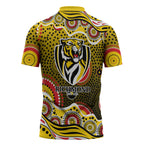Richmond Tigers Zipper Polo Shirt Aboriginal Dot Pattern - Football Mascot Heritage Pride